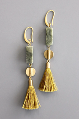 Jasper and Tassel Earrings