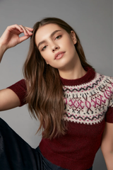 Berry Raglan Short Sleeve Sweater