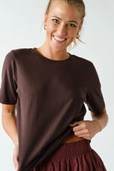 Coffee Bean or Rosewood Classic Boxy Fit Tee