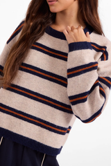 Navy/Rust Hudson Stripe Sweater