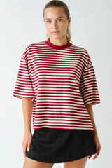 Smitten Cherry Latitude Striped Tee