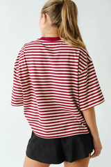 Smitten Cherry Latitude Striped Tee