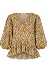 Mustard Print The Sway Stevie Blouse