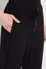 Black Julia Stretch Crepe Cuffed Jogger