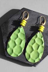 Green Enameled Earrings