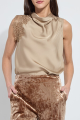 Blond Teresa Guipure Lace Trim Shell