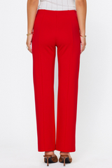 Red High Rise Center Seam Pants