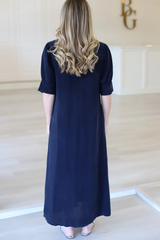 Navy Noele Short SleeveDress