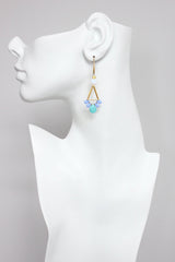 Turquoise, Lavender, and White Earrings