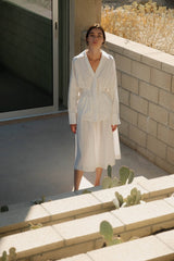 White Ellie Top Sculptural Cotton Top