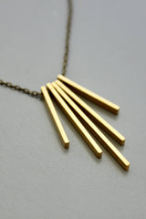 Five Pillar Brass Necklace
