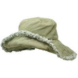 Sage Keanu Heavy Cotton Twill Raw Edge Bucket Hat