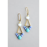 Turquoise, Lavender, and White Earrings