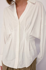 White Ellie Top Sculptural Cotton Top