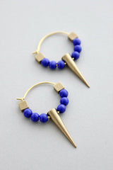 Navy Blue Hoop Earrings