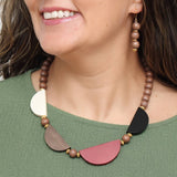 Earth Tone Celeste Crescent Necklace