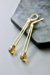 Beer Quartz Geometric Earrings