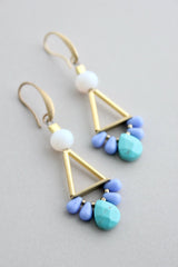Turquoise, Lavender, and White Earrings
