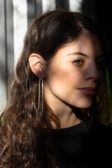 Silver Rhodium Plated Boogie Nights Earring