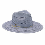 Danika Adjustable Paper Straw Wide Brimmed Resort Hat: Blue