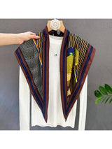 Brown Contrast Border Abstract Pattern Triangle Bandana