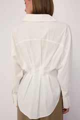 White Ellie Top Sculptural Cotton Top