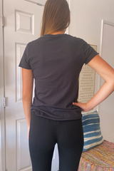 Beverly Black V-Neck Tee Shirt