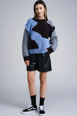 Blue/brown Seyne Abstract Print Sweater