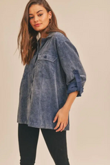 Washed Blue Dear Darling Top