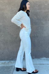 Ivory Airy Angel Pintuck Detail Denim Pants