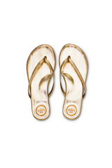 Metallic Gold Patent Flip Flops