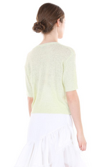 Mint Green Short Sleeve Knit Sweater