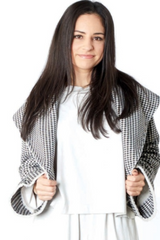 Black and White Houndstooth pattern Crop Wrap