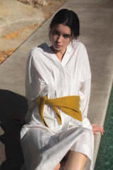White Ellie Top Sculptural Cotton Top