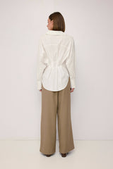 White Ellie Top Sculptural Cotton Top