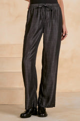 Black Wash Drawstring Pants