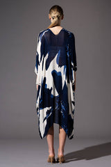 Sweeping Floral Kimono: Navy