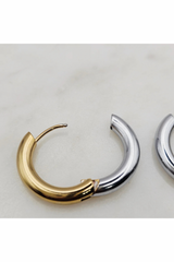 Two Tone Mini Hoop Earrings