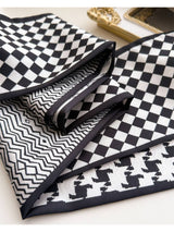Grey Patchwork Contrast Skinny Scarf