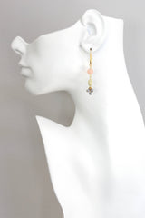 Peach, Yellow, and Gray Cluster Earrings