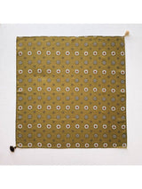 Green Geometric Flower Print Tassel Square Scarf