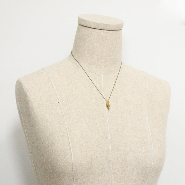 Five Pillar Brass Necklace