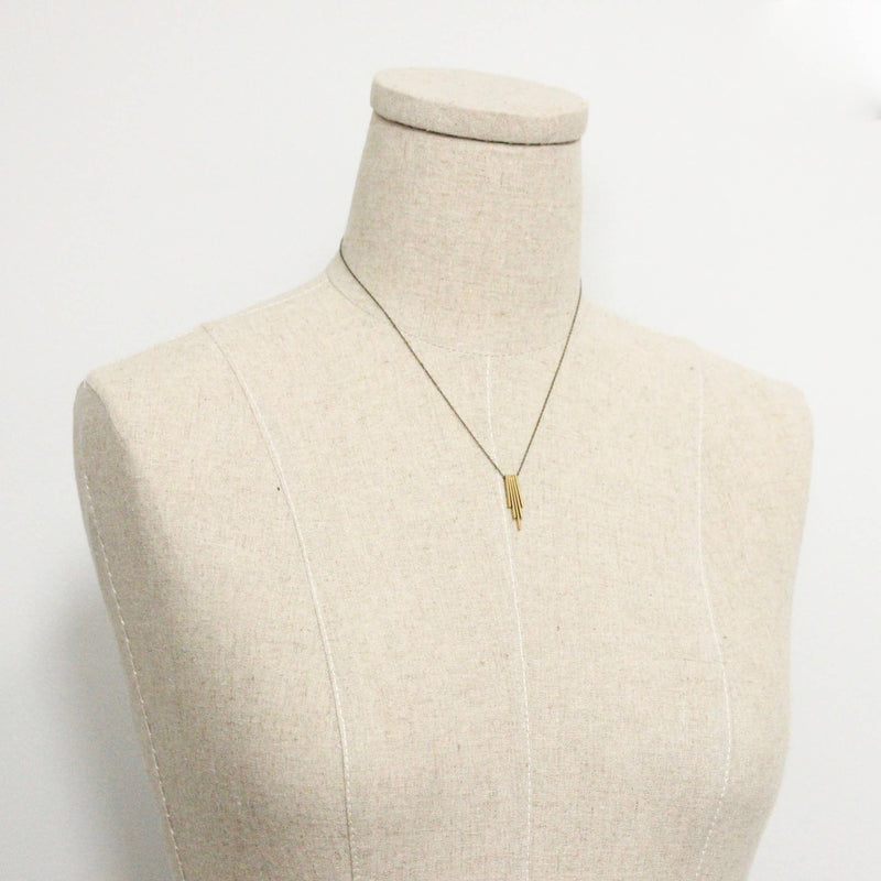Five Pillar Brass Necklace