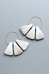 Gray Lotus Hoop Earrings