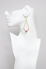 Red and Brass Earrings