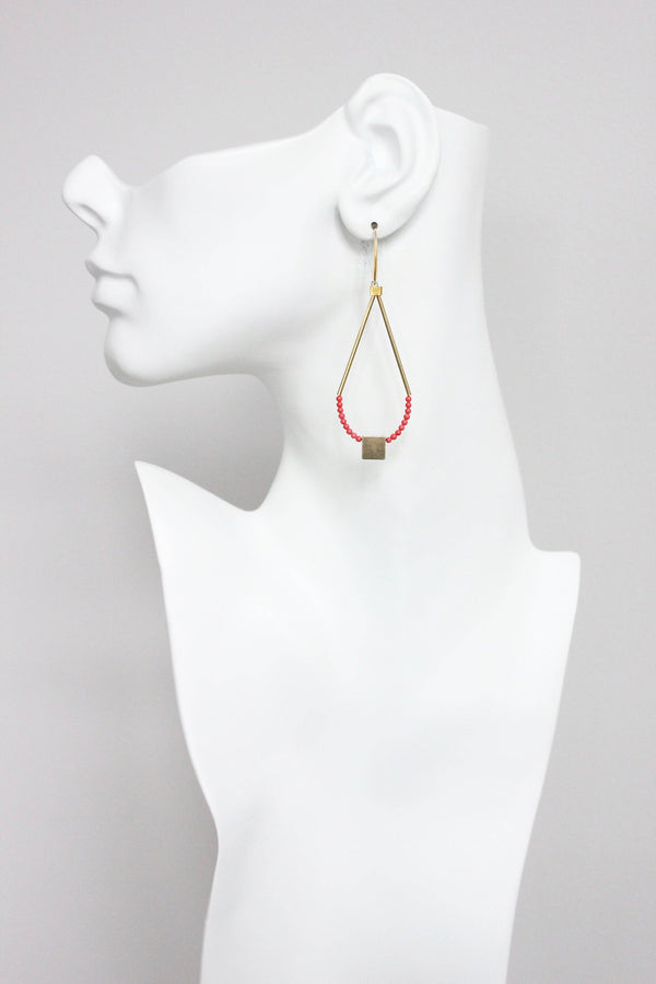 Red and Brass Earrings