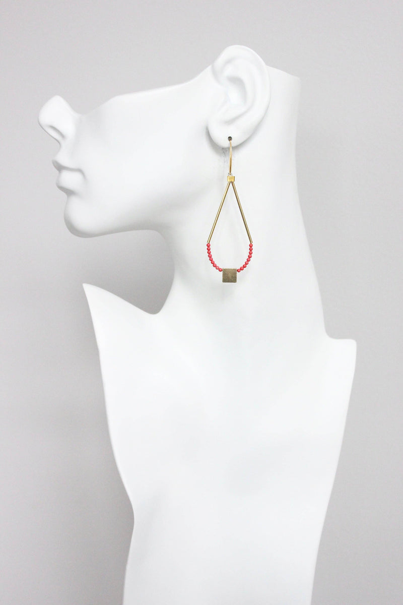 Red and Brass Earrings