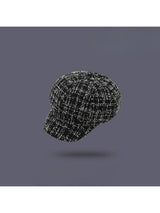 Black Haila - Textured Tweed Newsboy Hat