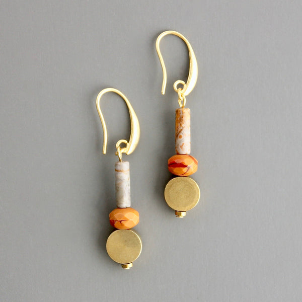 Jasper and Glass Earrings