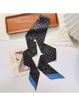 Black Bold Contrast Pattern Skinny Scarf